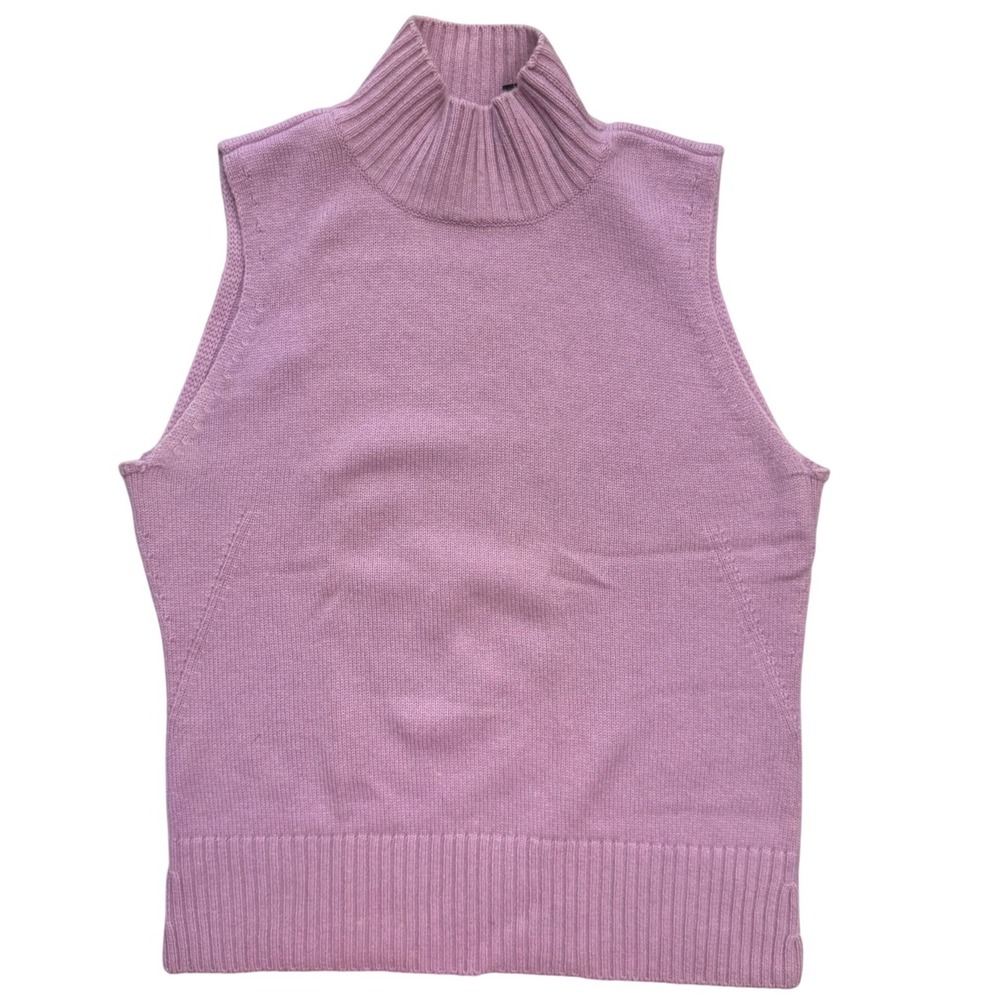 Dana Buchman Medium Petite 100% Cashmere‎ Sleeveless Sweater Lavender *Read Flaw